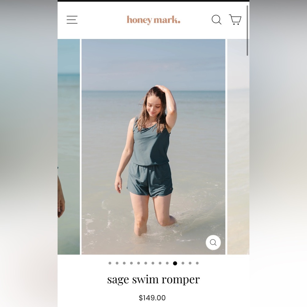 Honey Mark sage swim romper